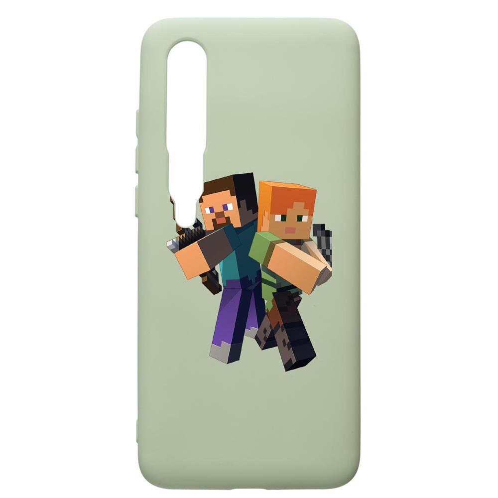 Husa de protectie Xiaomi Mi 10 / Mi 10 Pro, Minecraft, silicon, cu interiorul din material textil, protectie camera, Beryl, PGR728
