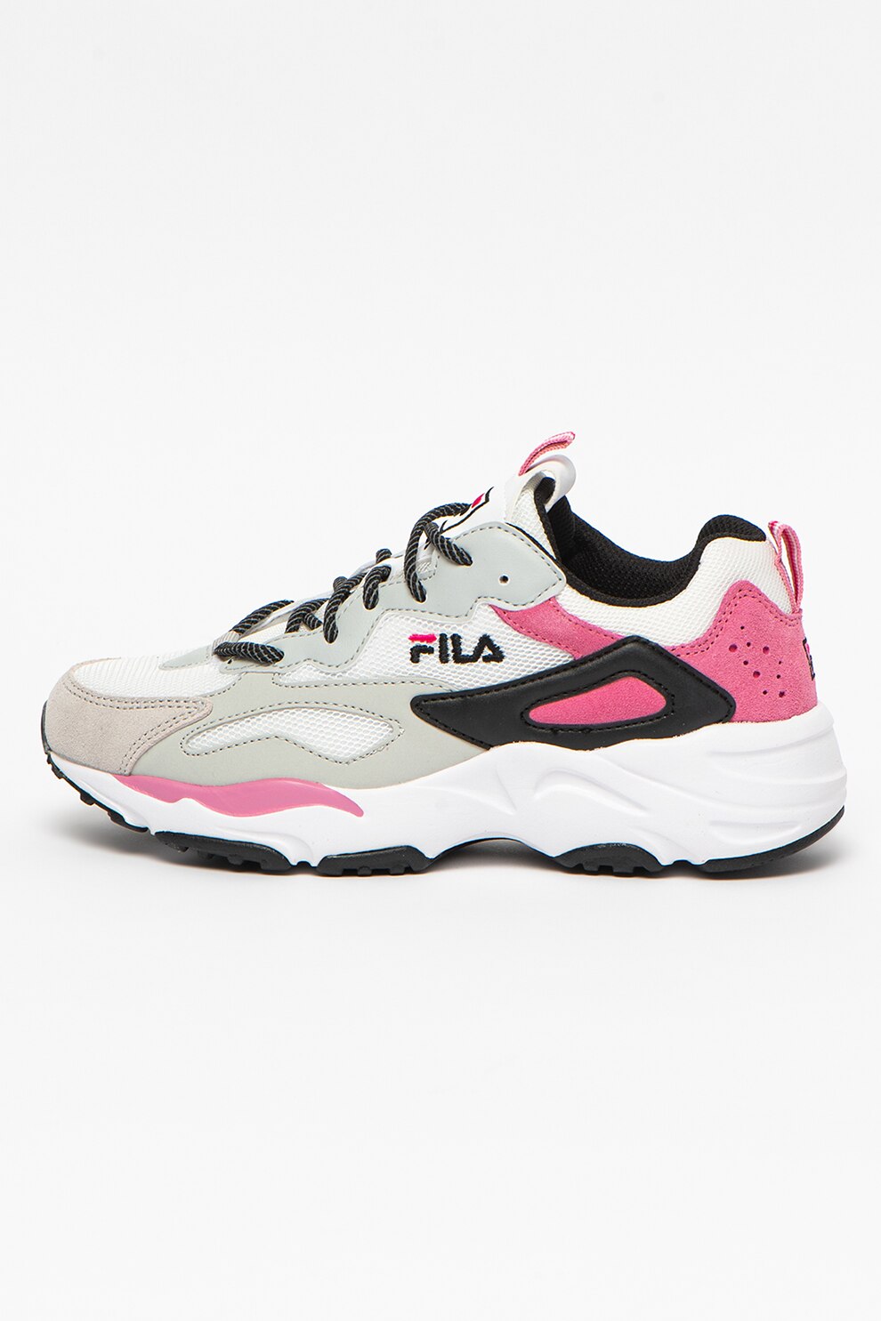 Fila, Pantofi sport cu model colorblock si garnituri din piele intoarsa si plasa Ray Tracer