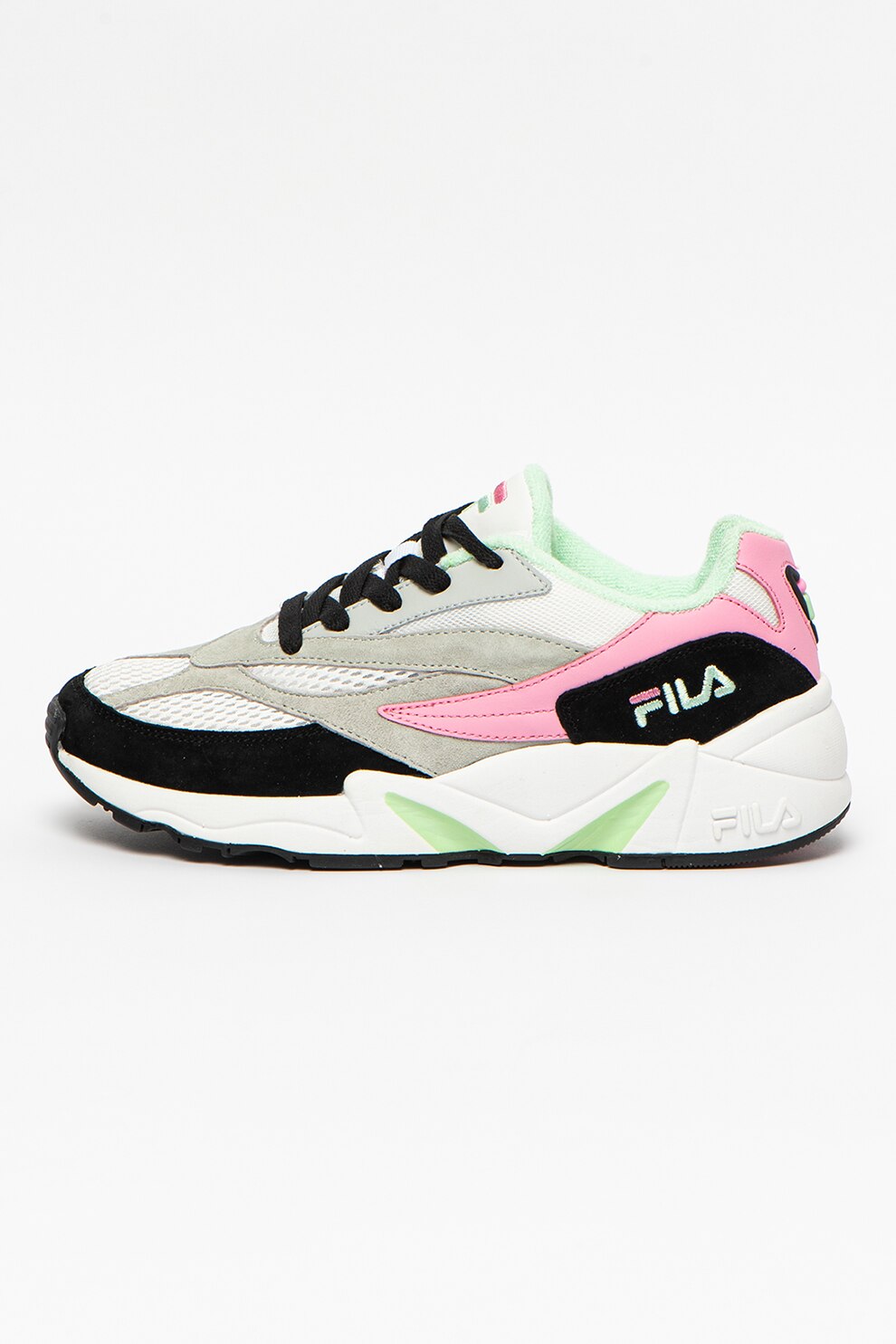 Fila, Pantofi sport cu insertii din piele intoarsa si piele V94M, Multicolora, 40