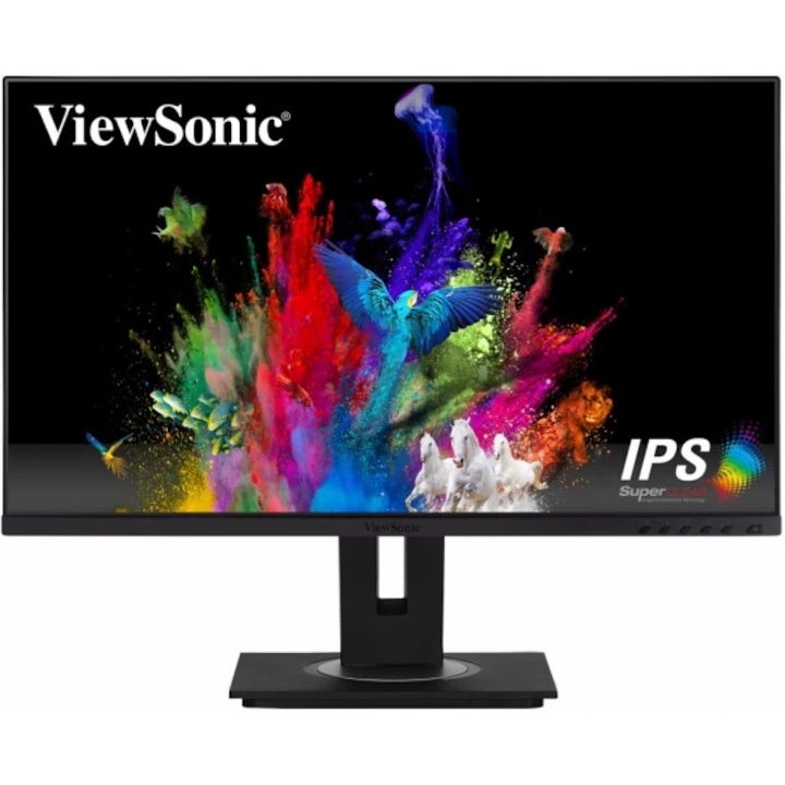 ViewSonic VG2755-2K Monitor, 27", IPS, WQHD, 2560x1440, 5ms, 300cd/m2, 3xUSB, 1xUSB-C, HDMI, DP, VESA, SPK, magasság állítható