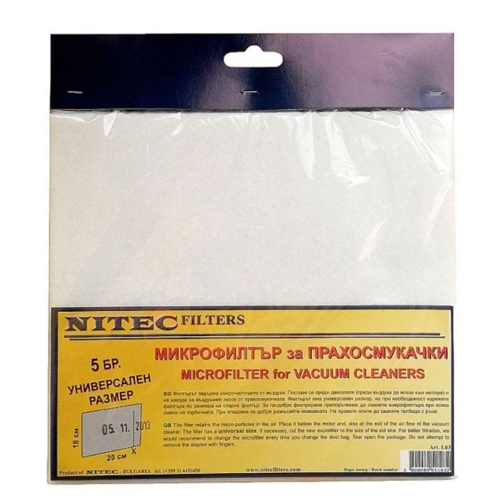 Микрофилтър за прахосмукачки NITEC, код Л03