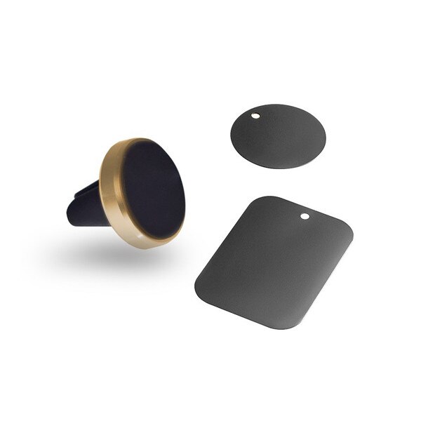 Suport telefon magnetic cu fixare in grila de ventilatie - auriu