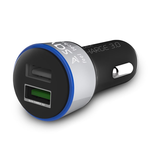 Incarcator Auto, Savio SA-06, Quick Charge 3.0, Negru