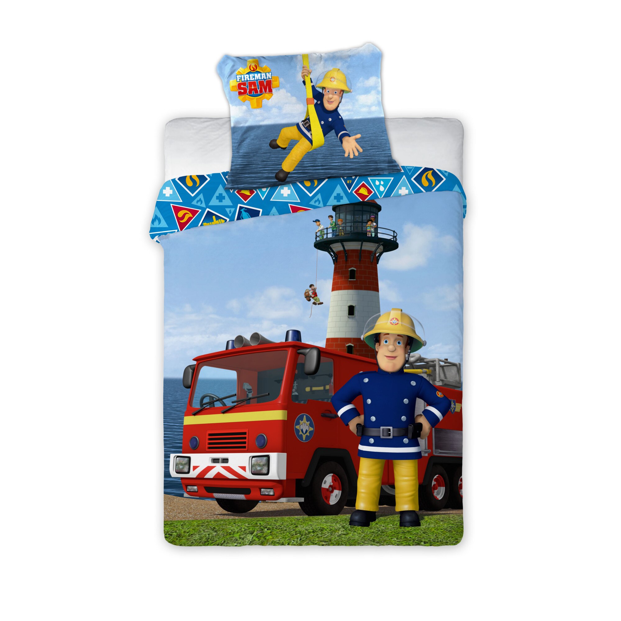 Lenjerie de pat copii Faro, FIREMAN SAM 033, Multicolor 100x135 cm