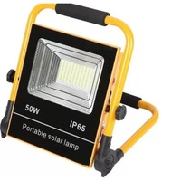 lampa solara de exterior portabila 50w protectie ip66 incarcare solara sau de la retea iluminare led baterie 1300mah galbennegru imagen 48_0_
0