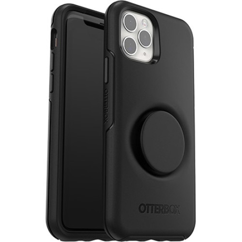 Carcasa Otterbox pentru iPhone 11 Pro, cu PopSockets integrat, din policarbonat si cauciuc, negru, rezistanta la socuri si zgaraieturi