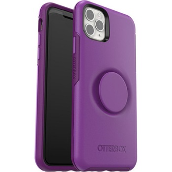 Carcasa Otterbox pentru iPhone 11 Pro Max, cu PopSockets integrat, din policarbonat si cauciuc, violet, rezistanta la socuri si zgaraieturi Carcasa Otterbox pentru iPhone 11 Pro Max, cu PopSockets integrat, din policarbonat si cauciuc, violet, rezistanta la socuri si zgaraieturi