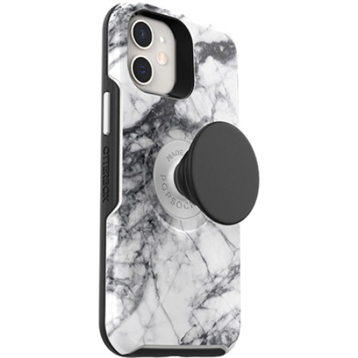 Калъф Otter Box + Pop Symmetry 3.0, съвместим с iPhone 12 mini, удароустойчив, черен/бял