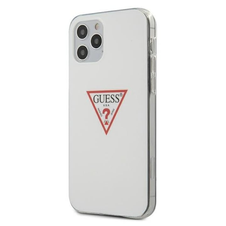 Apple iPhone 12 / 12 Pro Guess Triangle Collection Hátlap tok - GUHCP12MPCUCTLWH, Fehér