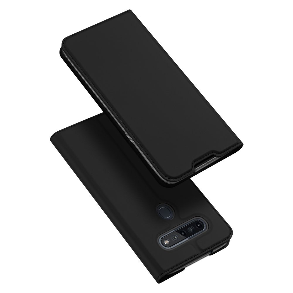 Husa de protectie pentru LG K51S/K41S, DuxDucis, Piele ecologica/TPU, Negru