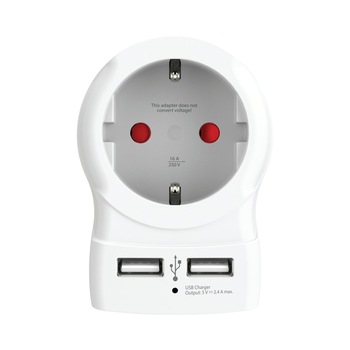 Adaptor SKROSS home USB power hub cu 2 porturi USB Adaptor SKROSS home USB power hub cu 2 porturi USB