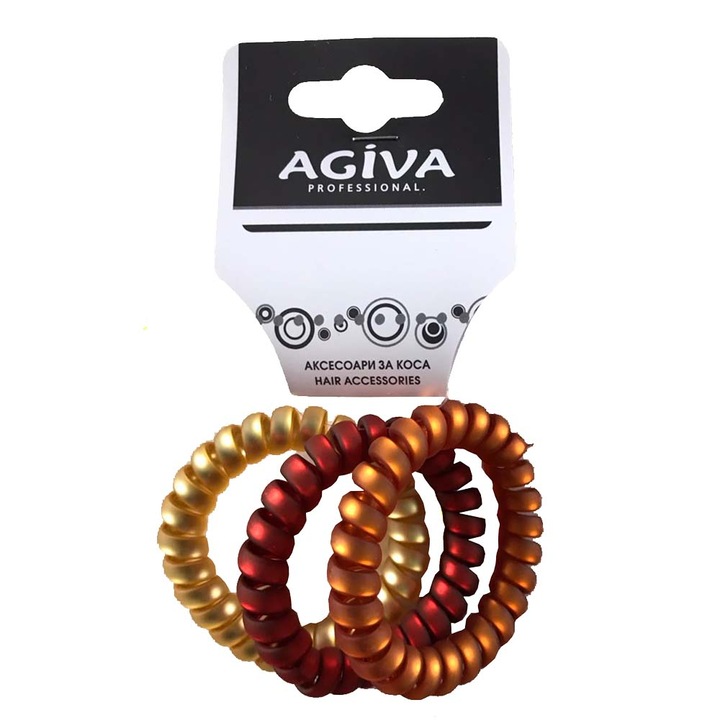 Agiva Professional, Hajgumi készlet Spirál, Narancs, 3 db