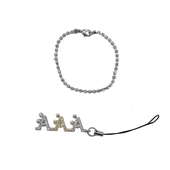 Set bratara, A-Style, Cu cristale, Argintiu
