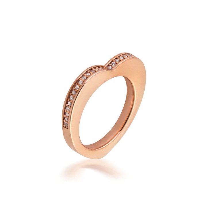 Пръстен Swan Pearls END776R, Сребърен Пръстен Сърце С Цирконий, Сребро