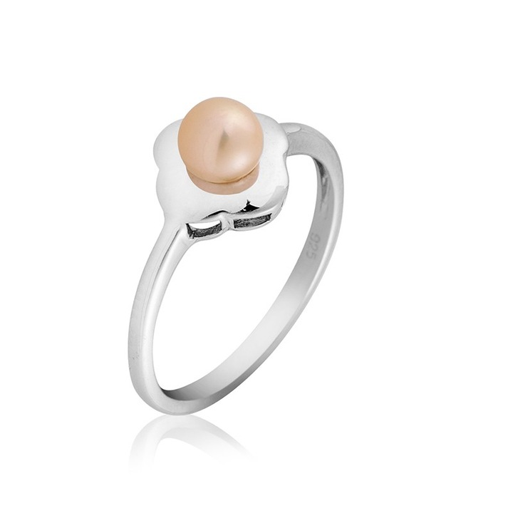 Inel Swan Pearls, GE014RR6, Argint, Model floare, Roz