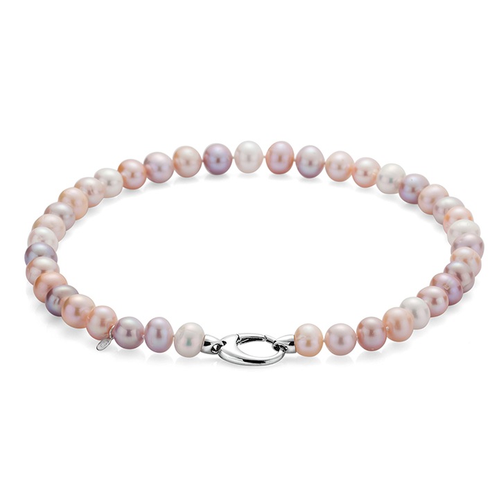 Колие Swan Pearls R1010NM, Многоцветни Перли, Сребро