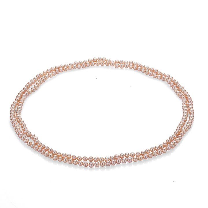 Colier lung cu perle, Swan Pearls, R5L126NP, Argint, Roz