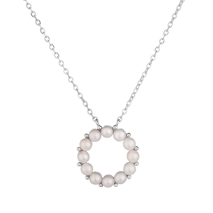 Колие Swan Pearls LA942NW, С Бели Малки Перлички, Сребро