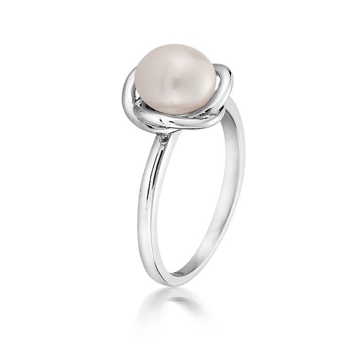 Пръстен Swan Pearls LA736RW, Бяла Перла, Сребро