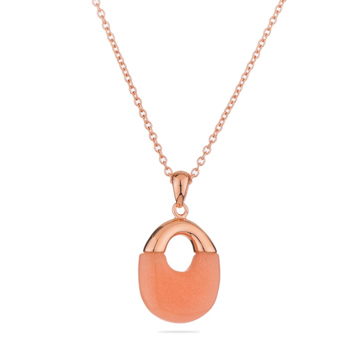 Colier cu pandantiv, Swan Pearls, GL497RN, Argint, Portocaliu