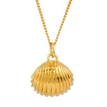 Pandantiv handmade placat cu aur 14K, scoica, 14 mm Pandantiv handmade placat cu aur 14K, scoica, 14 mm