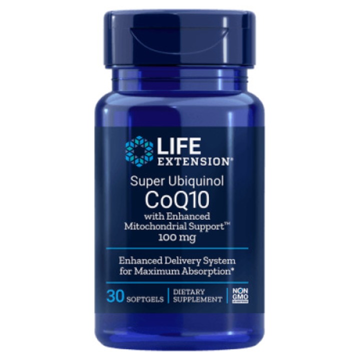 Super Ubiquinol CoQ10 100 mg with Enhanced Mitochondrial Support, Life Extension, 30 Softgels