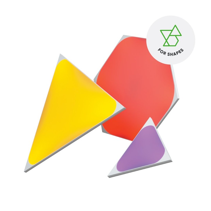 Panouri luminoase modulare inteligente Nanoleaf pent extindere Shapes Hexagons, LED RGBW, 3 panouri