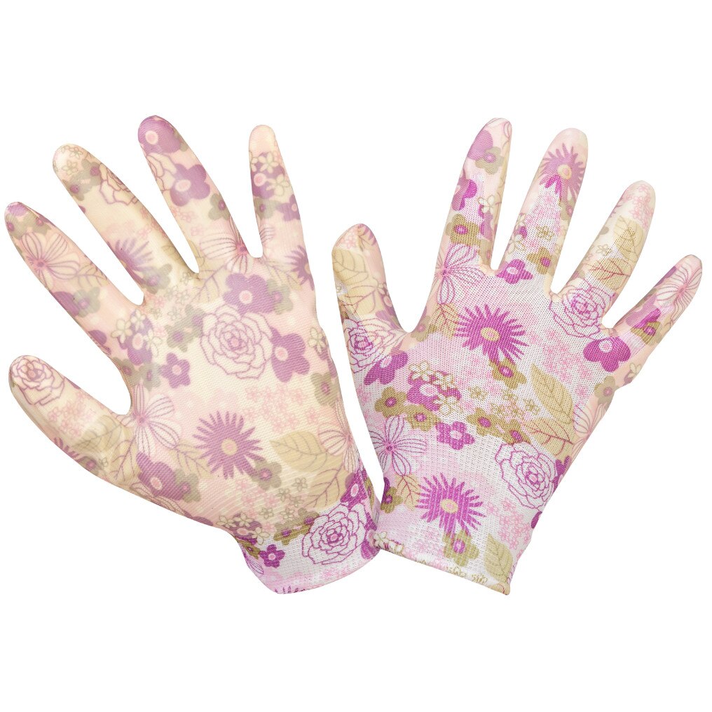 Manusi Gradina Motiv Floral Extra EvoTools, violet, marimea 8