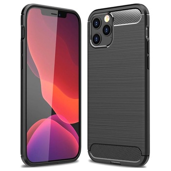 Husa protectie spate carbon pentru iPhone 12/12Pro, soft silicon, bumper, carcasa, Negru, BBL2033 Husa protectie spate carbon pentru iPhone 12/12Pro, soft silicon, bumper, carcasa, Negru, BBL2033