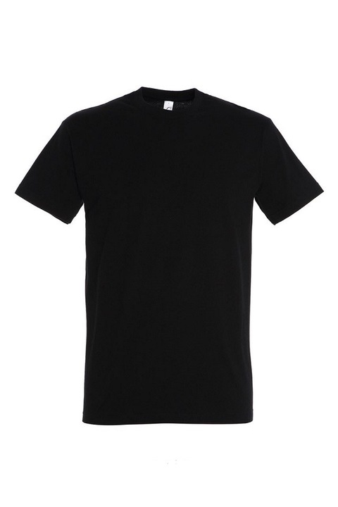 Tricou barbati cu guler rotund, 100% bumbac, negru, S