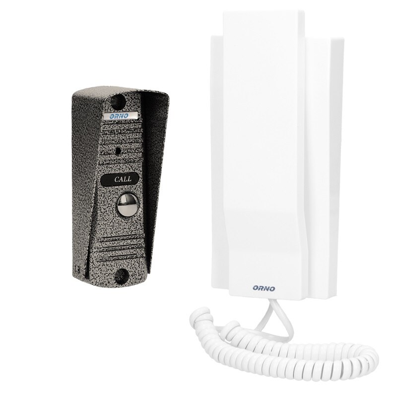 Interfon pentru o familie FORNAX ORNO OR-DOM-JJ-926/W, control automat al portilor, functie intercom, alb/gri