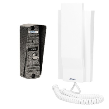 Interfon pentru o familie FORNAX ORNO OR-DOM-JJ-926/W, control automat al portilor, functie intercom, alb/gri Interfon pentru o familie FORNAX ORNO OR-DOM-JJ-926/W, control automat al portilor, functie intercom, alb/gri