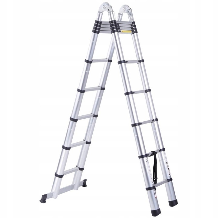 220 / 440 cm-es többfunkciós alumínium dupla teleszkópos létra, állítható magasságú, összecsukható