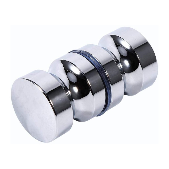 OEM Gomb alakú rozsdamentes acél fogantyú zuhanykabinhoz, fényes kivitelben, átmérője 30 mm