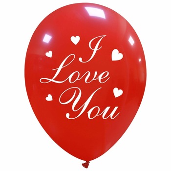 Balon latex, imprimat I love you cu inimioare, rosu, 30 cm Balon latex, imprimat I love you cu inimioare, rosu, 30 cm