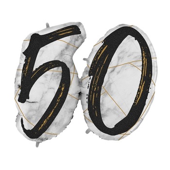 Balon folie set 50 negru ani 104 cm Balon folie set 50 negru ani 104 cm