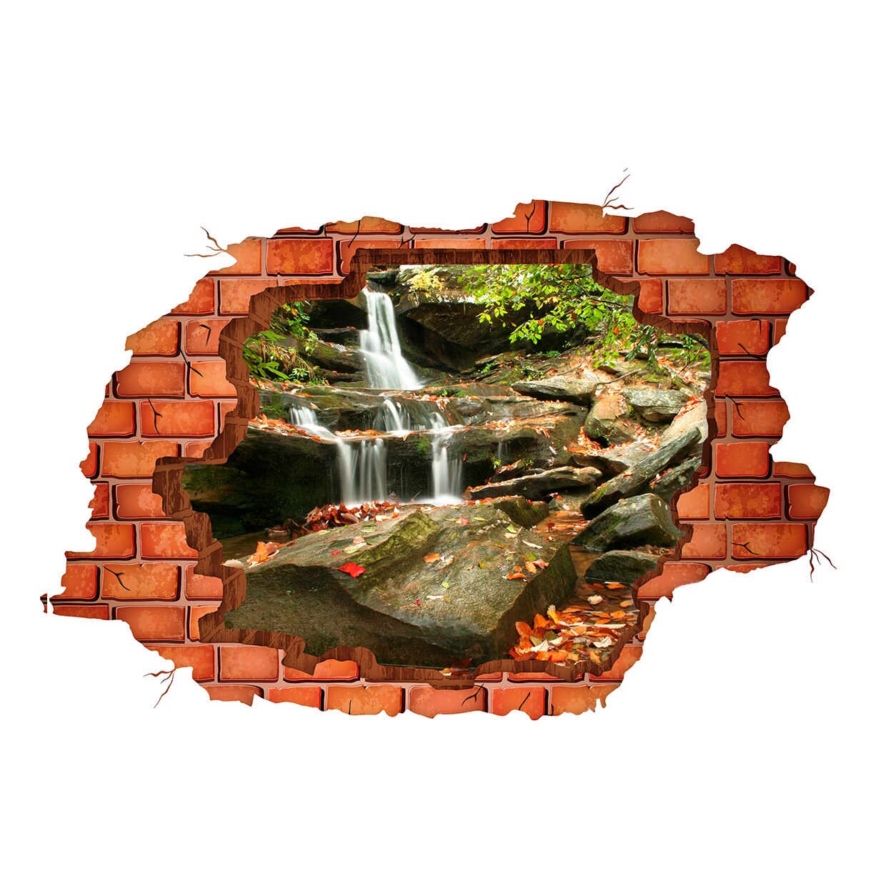 Sticker Autocolant 3D gaura perete cascada 130x90cm