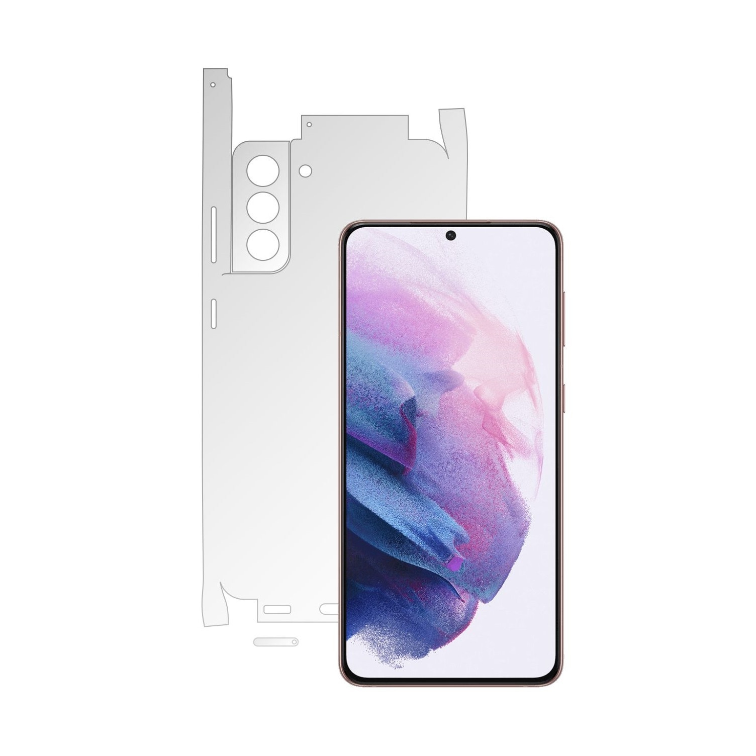 Folie Protectie Spate Invisible Skinz HD pentru Samsung Galaxy S21+ Plus - Siliconica Ultra-Clear cu taiere 360 Cut pentru Carcasa Spate si Laterale, Skin Adeziv Transparent