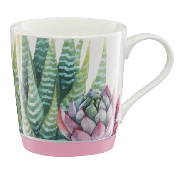 Cana Ambition portelan Cactus 320ml cu fund silicon roz deschis