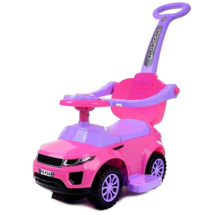 Funfit Kids Bébitaxi tolókarral - rózsaszín-lila