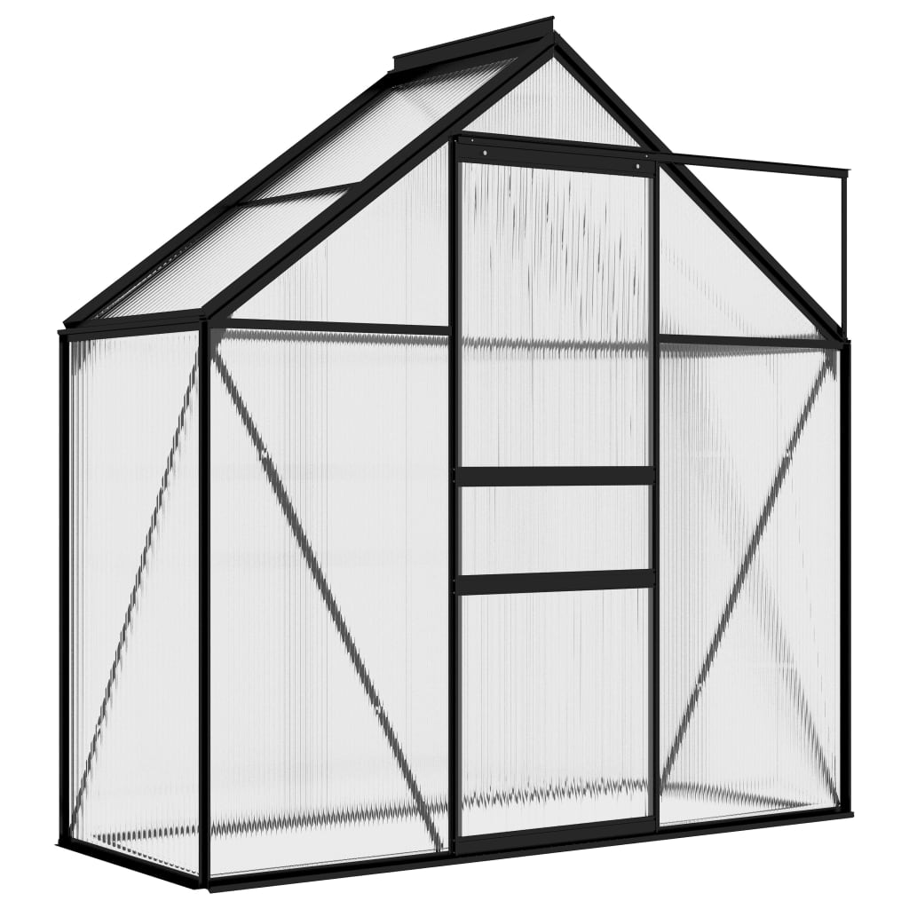 Sera de gradina, vidaXL, Aluminiu si panouri policarbonat, 1,33 m², 190 x 70 x 125/195 cm, Antracit