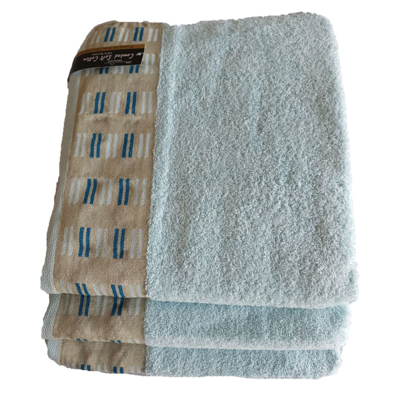 Set 3 Prosoape cross road,100 % bumbac , 70 x 140 cm , albastru deschis