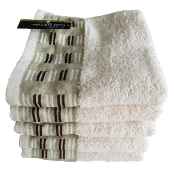 Set 5 Prosoape cross road,100 % bumbac , 50 x 90 cm, crem Set 5 Prosoape cross road,100 % bumbac , 50 x 90 cm, crem