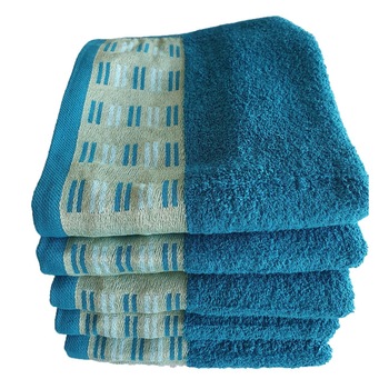 Set 5 Prosoape cross road,100 % bumbac , 50 x 90 cm , turcoaz Set 5 Prosoape cross road,100 % bumbac , 50 x 90 cm , turcoaz