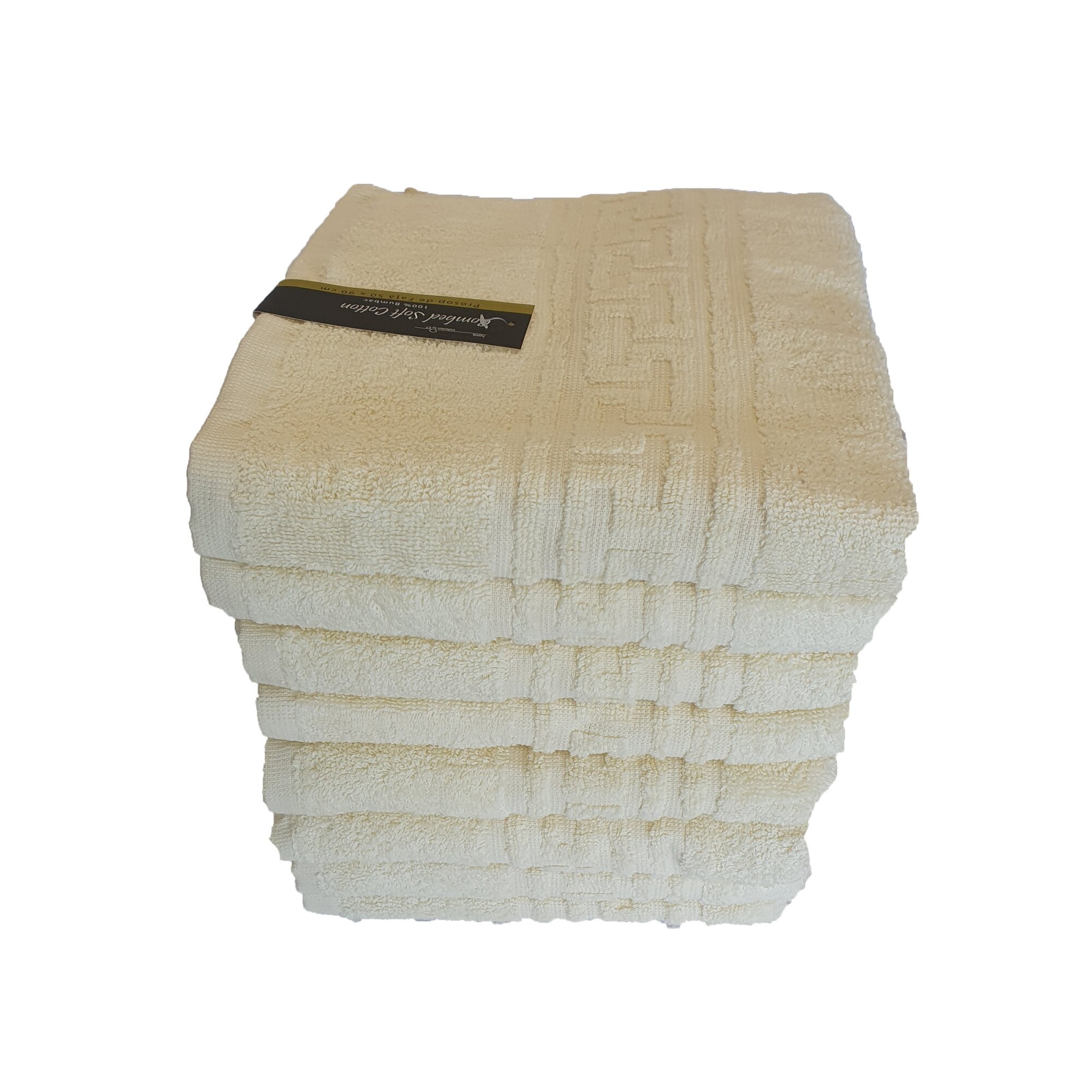 Set 8 Prosoape greek nou ,100% bumbac, 50 x 90 cm , crem