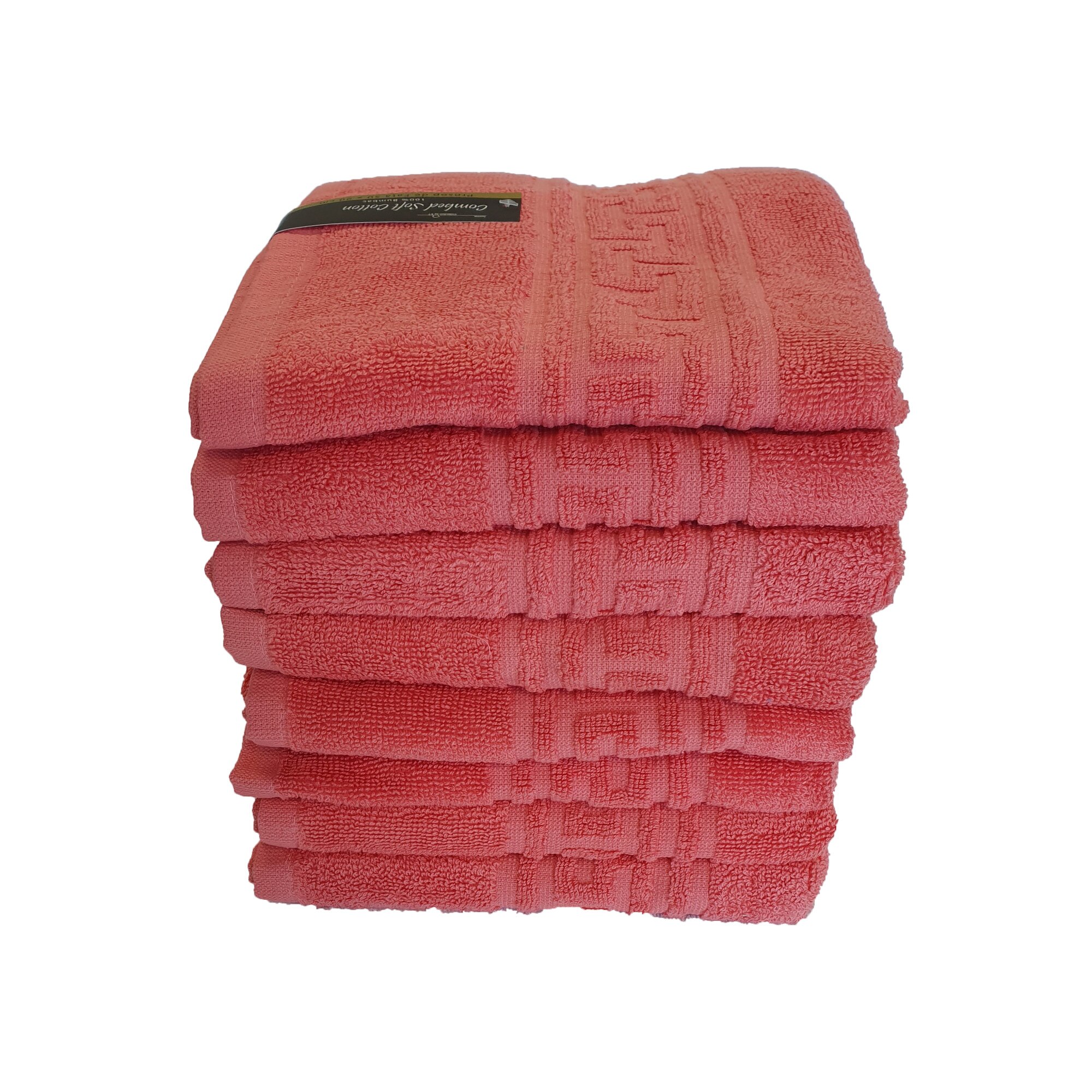Set 8 Prosoape greek nou ,100% bumbac, 50 x 90 cm , corai