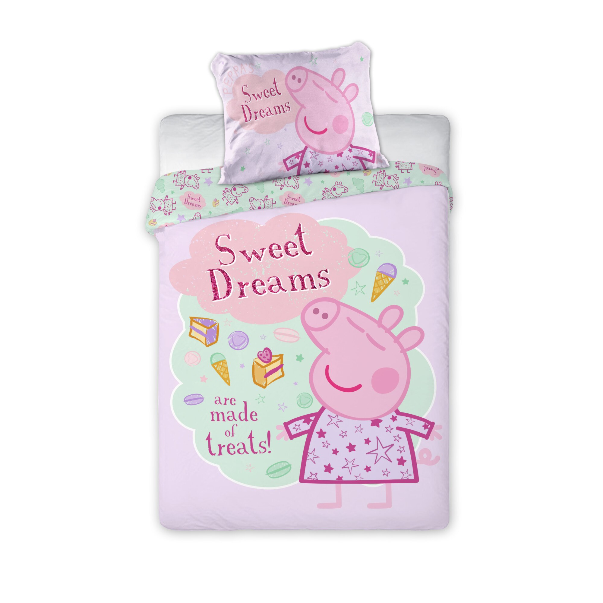 Lenjerie de pat copii Faro, PEPPA PIG 028, Multicolor 100x135 cm