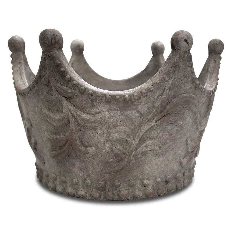 Ghiveci piatra, gri, forma coroana, 19x30 cm