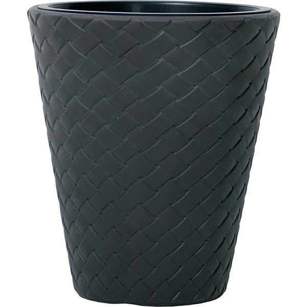 Ghiveci decorativ de flori, rotund, 35 cm, antracit, Matuba