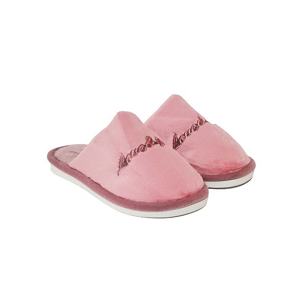 Papuci casa dama Trendd Plush, Roz